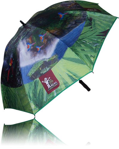 Paraguas de lienzo completo (Vista lateral)
