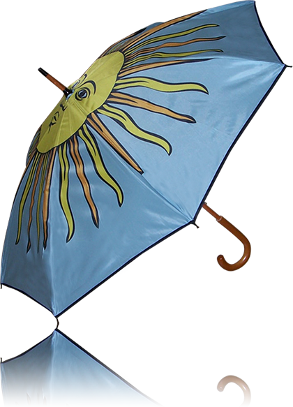 Paraguas Individual Redondo de una sola Pieza (Vista lateral)