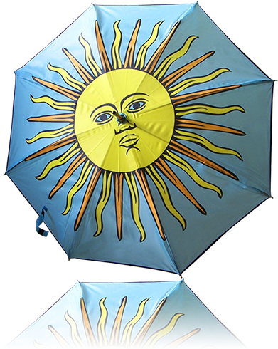 Paraguas Individual Redondo de una sola Pieza (Vista superior)